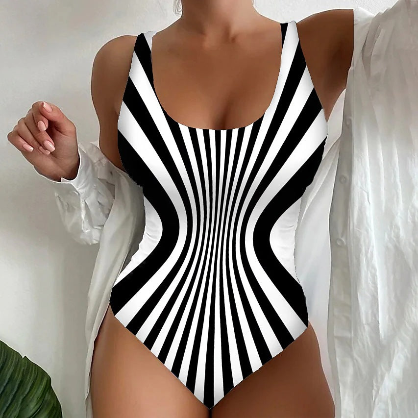 🥰【Ostatni dzień – obniżka o 50%】🔥【S~8XL】Wyjątkowe jednoczęściowe stroje kąpielowe w paski