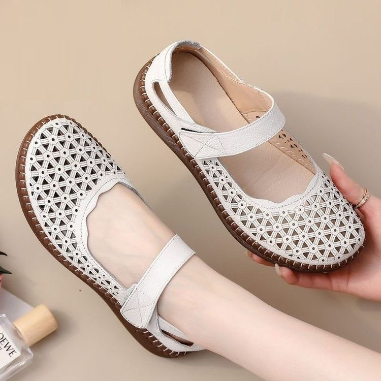 🔥【Zniżka ograniczona czasowo】【35-40】💕Płytkie, płaskie buty damskie w stylu francuskim z dziurkami na czubku