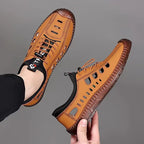 🔥Ograniczona ilość🔥【Rozmiary 39-44】Męskie buty codzienne z pustą podeszwą, wykonane z przewiewnej i antypoślizgowej skóry naturalnej.✨