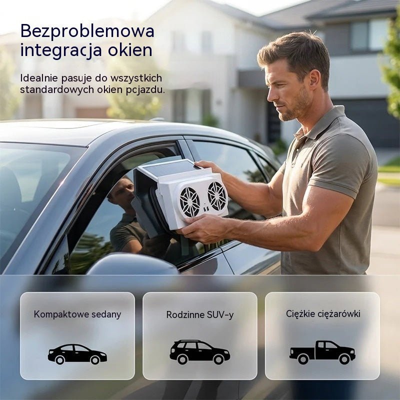 50% taniej 🌀 Wentylator samochodowy zasilany energią słoneczną