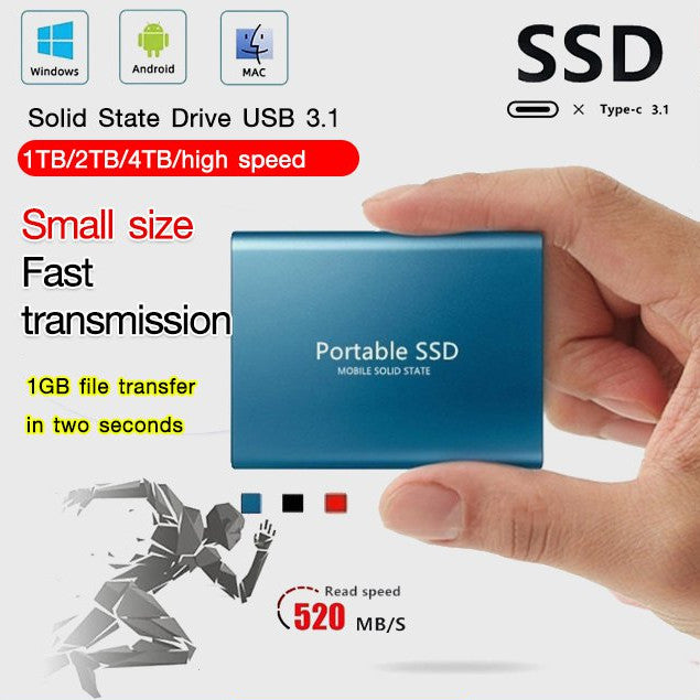 [Mały zewnętrzny dysk SSD] Szybka prędkość transferu, mały rozmiar, lekka konstrukcja, odporna na wstrząsy, stabilna