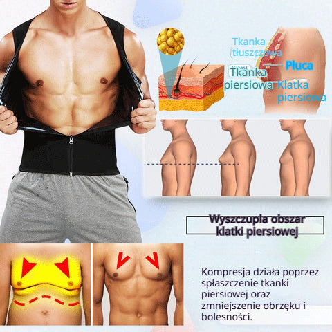 50% OFF 【S-4XL】💪Męska kamizelka modelująca do treningu, intensywne pocenie 🔥, szybkie spalanie tłuszczu ⚡