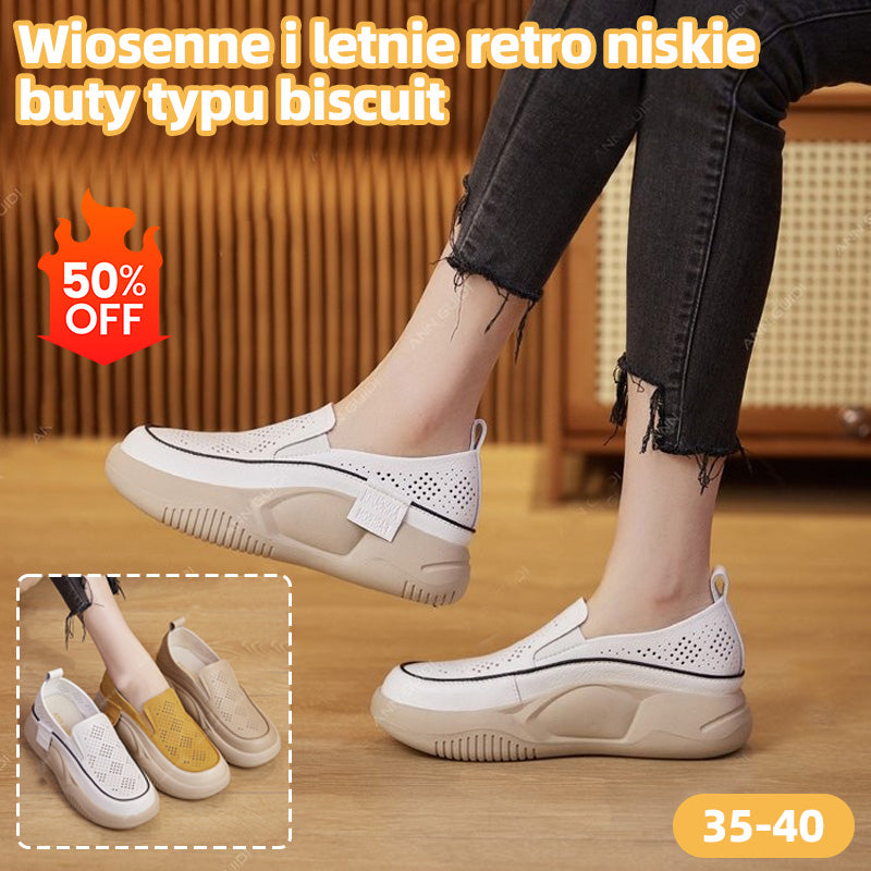 【35-40】Letnie ażurowe buty na koturnie lekkie wygodne