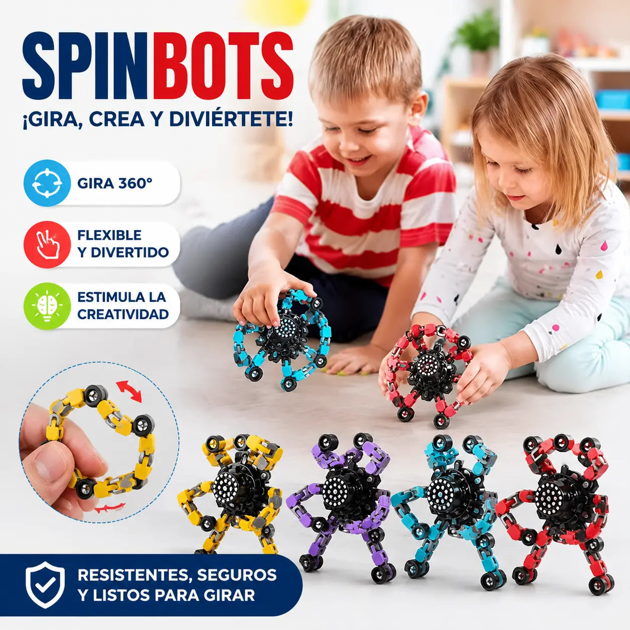 🔥✨Nowy transformujący spinner fidget robot — obrotowa zabawka antystresowa