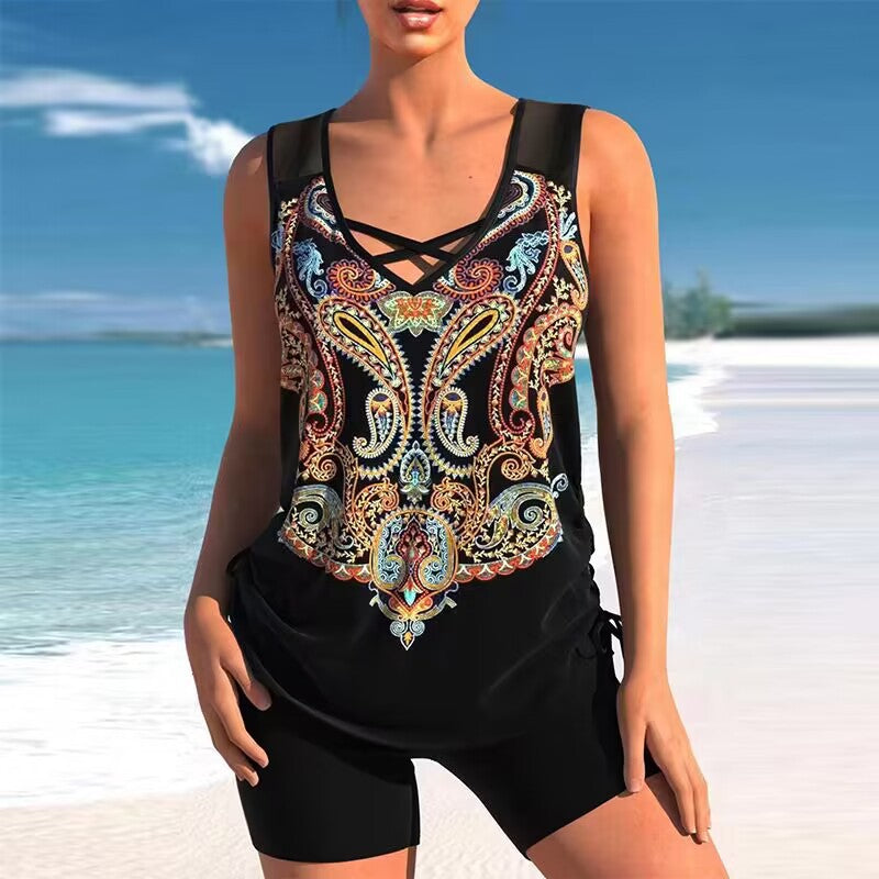 🔥【Ostatni dzień - 50% zniżki!】【S-5XL】🩱 Modny dwuczęściowy szybkoschnący kostium kąpielowy z nadrukiem – wygodny i stylowy, idealny wybór na lato