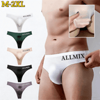 【5 sztuk】 【M-2XL】Nowe męskie bezszwowe majtki z niskim stanem z jedwabiu lodowego - 【50-90 kg】