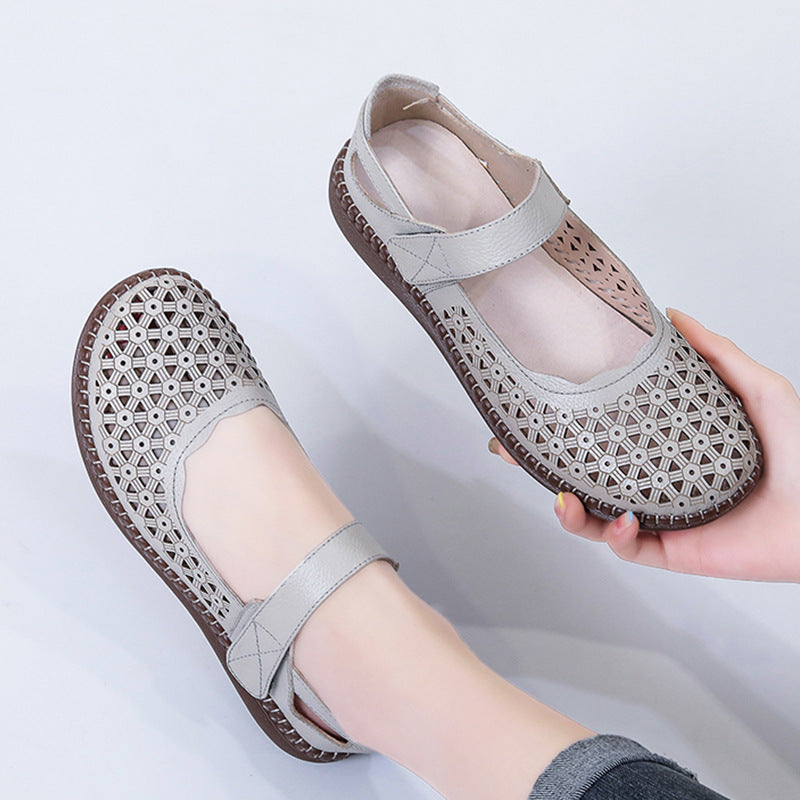 🔥【Zniżka ograniczona czasowo】【35-40】💕Płytkie, płaskie buty damskie w stylu francuskim z dziurkami na czubku