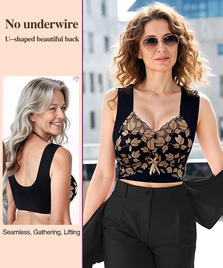 💌🌈【3 sztuki】【M-4XL】Biustonosz koronkowy w dużym rozmiarze bez stalowych kółek, luksusowy, piękny, seksowny biustonosz z tyłu