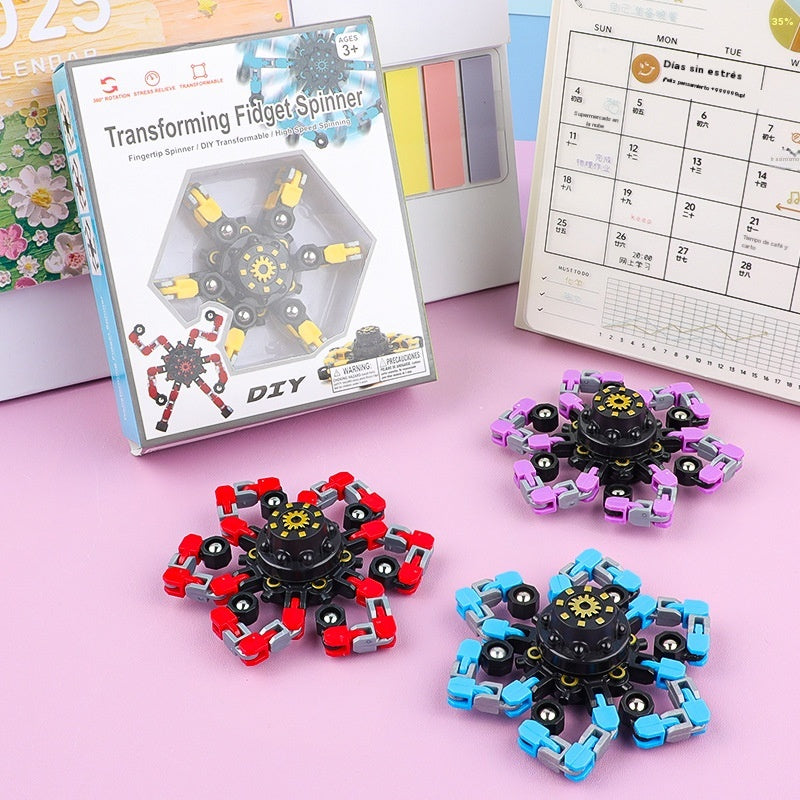 🔥✨Nowy transformujący spinner fidget robot — obrotowa zabawka antystresowa