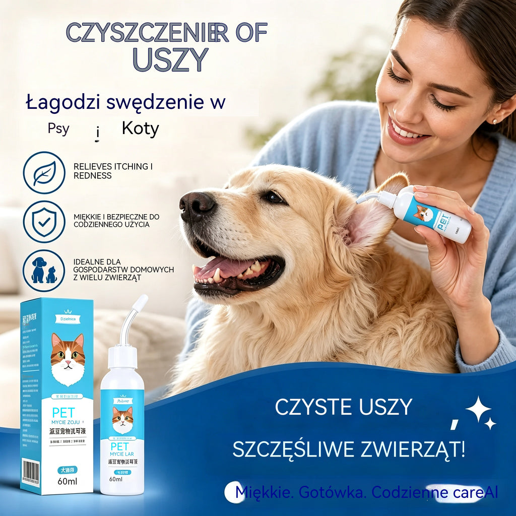 🐶【Kup 1, otrzymaj 1 gratis】【2 za 109  zł. 】🐱 Środek do czyszczenia uszu łagodzący swędzenie u psów i kotów.
