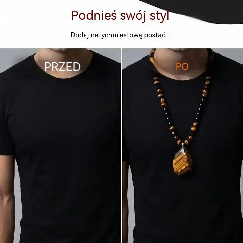 🐯🔥 Oferta ograniczona czasowo: 52% zniżki! Męski naszyjnik z naturalnych koralików tygrysiego oka: ręcznie tkany sznurek, gładko polerowane koraliki, które podkreślą Twój wyjątkowy styl ✨