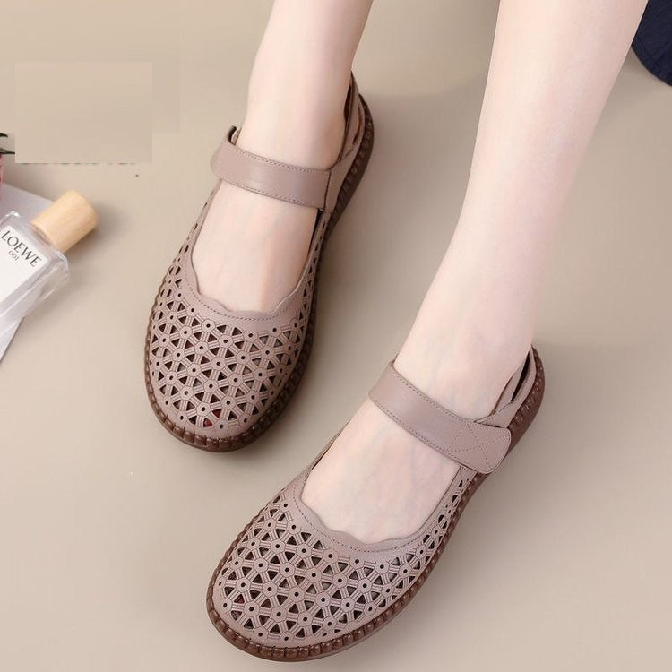 🔥【Zniżka ograniczona czasowo】【35-40】💕Płytkie, płaskie buty damskie w stylu francuskim z dziurkami na czubku