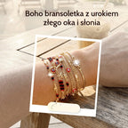 📿 Oferta ograniczona czasowo 50% zniżki 🌀 Bransoletka boho ze słonikiem na szczęście – symboliczne zawieszki, regulowany rozmiar, złocone wykończenie i 7 stylów ✨