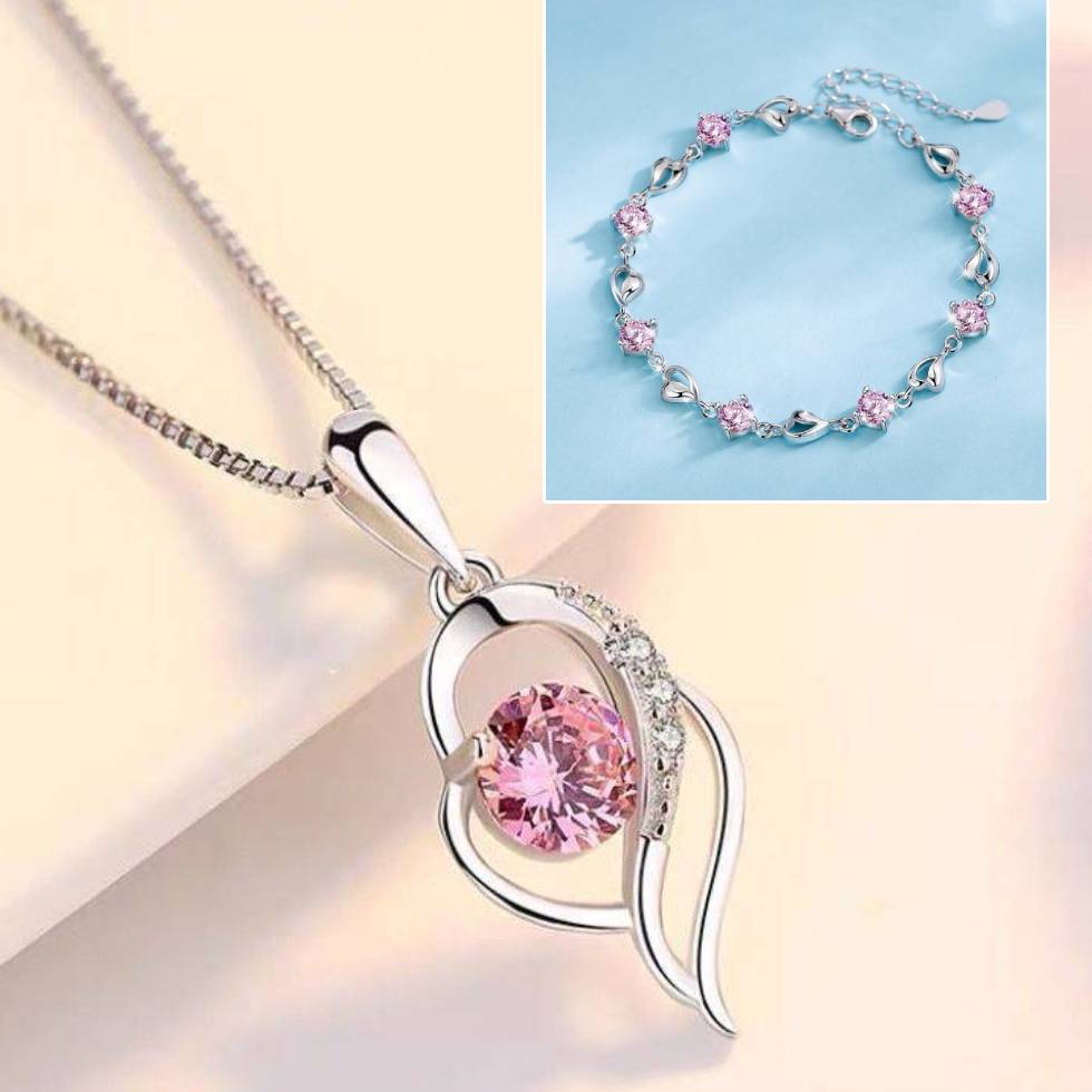 💎✨ Kup 1, drugi GRATIS! 🌊 Zestaw naszyjnika i bransoletki „Serce Oceanu” ze srebra próby 925 💙 Płatność przy odbiorze