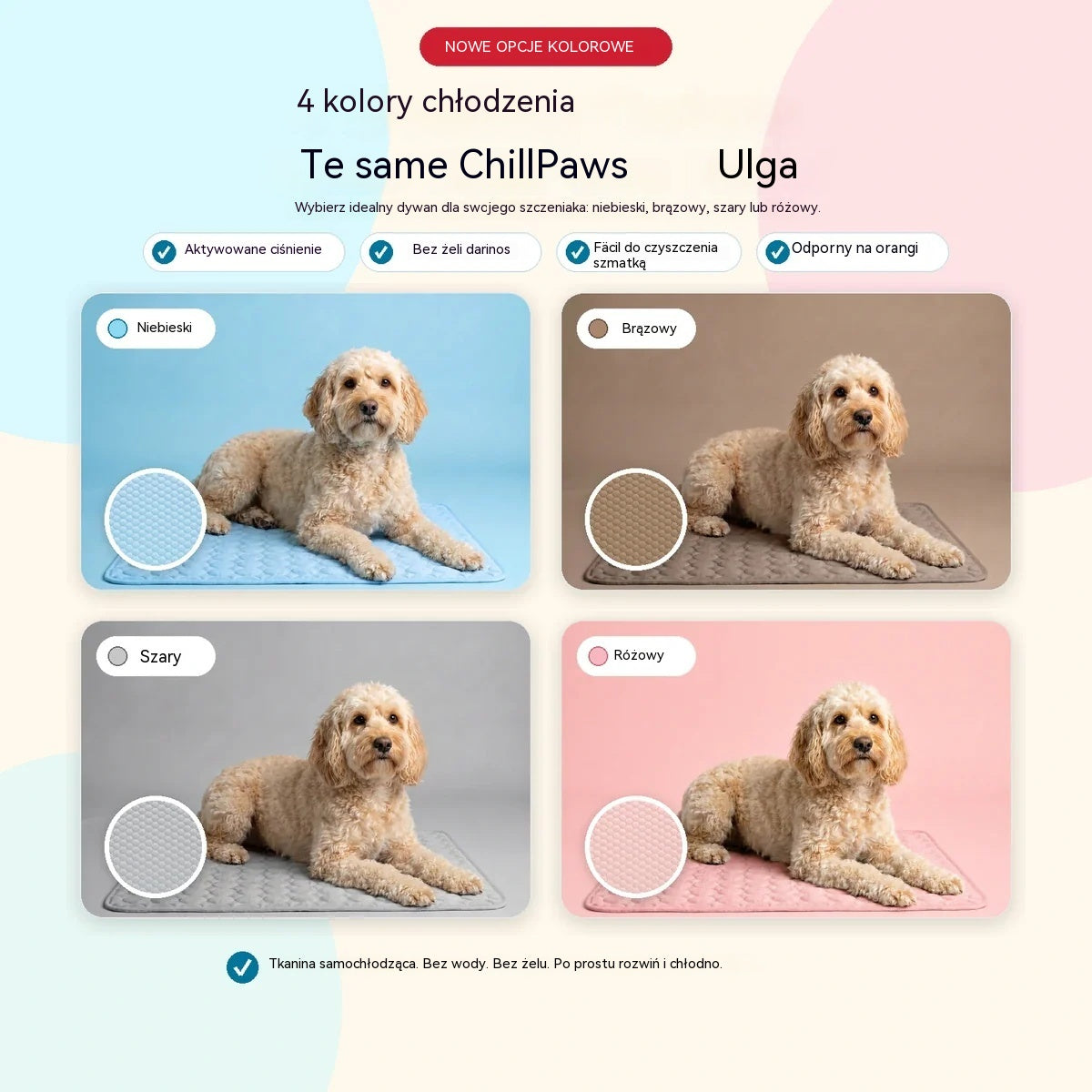 🧊🐶【70 * 55cm】🐱Chłodząca mata dla psa i kota – natychmiastowa ulga w upalne dni lata!