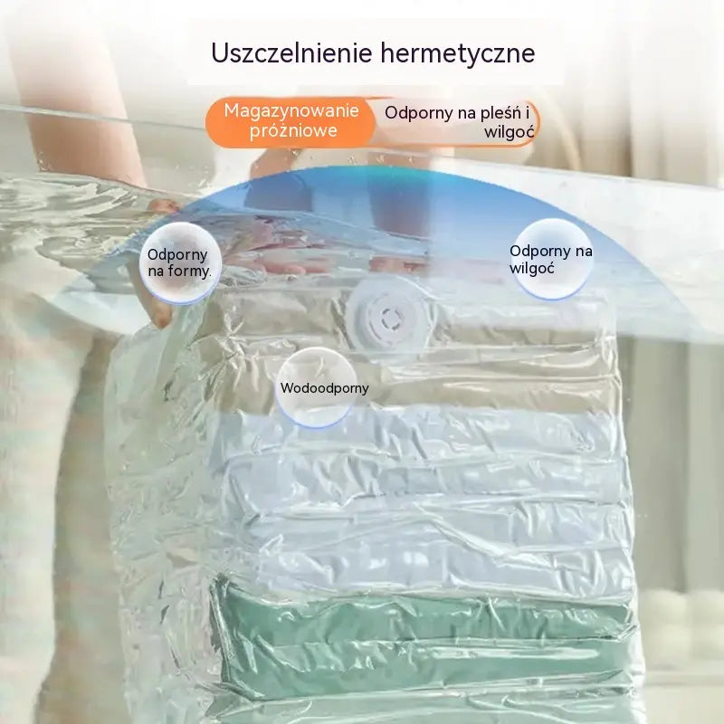 ✨🗃️ Zestaw 5 elementów 💨 Duże kompresowalne torby do przechowywania: Nie wymagają pompki, są szczelne, idealne do oszczędzania miejsca w walizce i w domu ✈️
