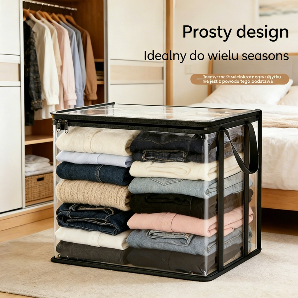 📦【3 sztuki 109 zł--36 zł / sztuka】50% zniżki🔥Przezroczyste torby do przechowywania o dużej pojemności | Idealne na codzienne ubrania i książki📚; Grube i wytrzymałe