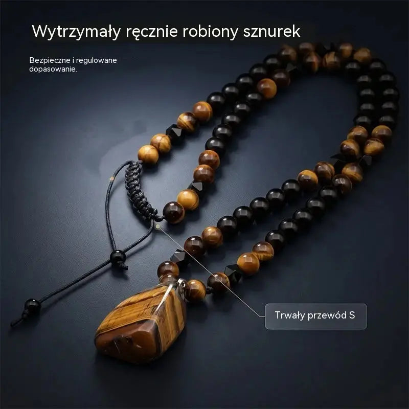 🐯🔥 Oferta ograniczona czasowo: 52% zniżki! Męski naszyjnik z naturalnych koralików tygrysiego oka: ręcznie tkany sznurek, gładko polerowane koraliki, które podkreślą Twój wyjątkowy styl ✨