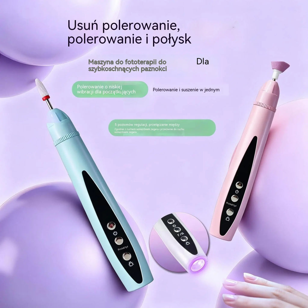💅✨Przenośna elektryczna szlifierka do paznokci 2 w 1 z lampą UV
