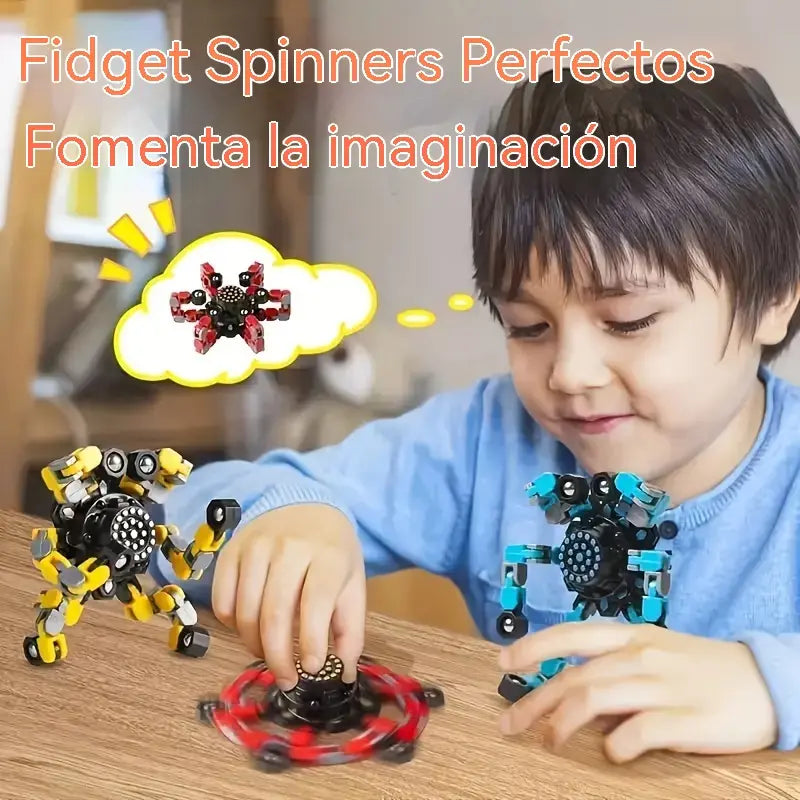 🔥✨Nowy transformujący spinner fidget robot — obrotowa zabawka antystresowa