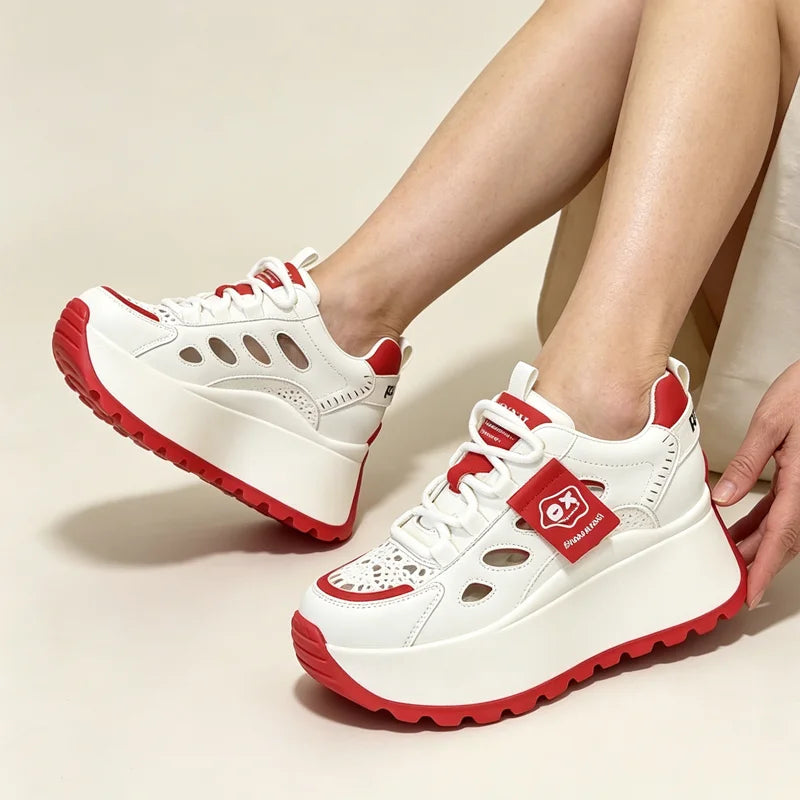 👟Letnie buty na co dzień z perforowanym wzorem i grubą podeszwą – nowoczesne, przewiewne i niezwykle wygodne