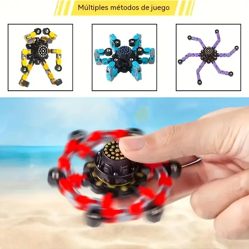 🔥✨Nowy transformujący spinner fidget robot — obrotowa zabawka antystresowa