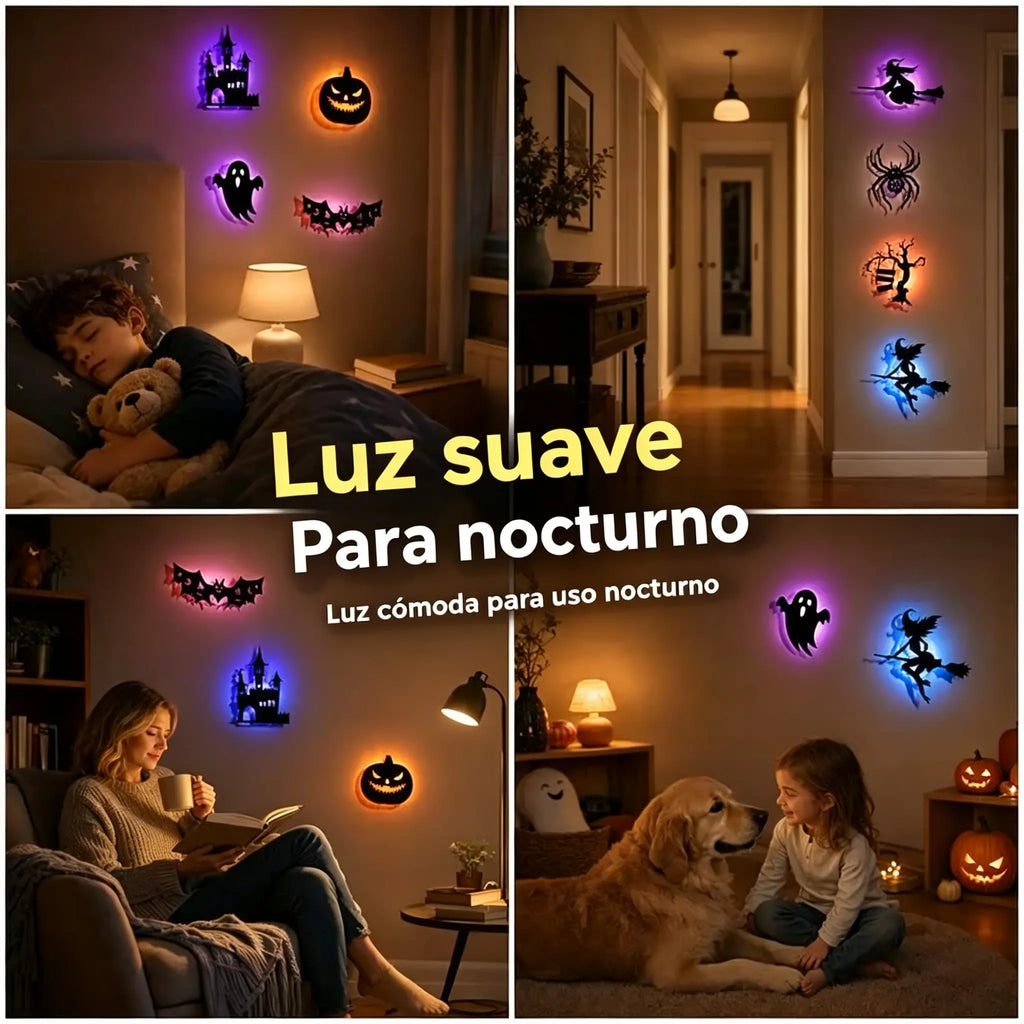 【Zestaw 8 sztuk】🎃🎃 Świecące w ciemności naklejki ścienne na Halloween