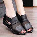 rozmiary【35–41】👡👡 Eleganckie sandały damskie dla mam. Miękka skóra, lekka podeszwa na platformie
