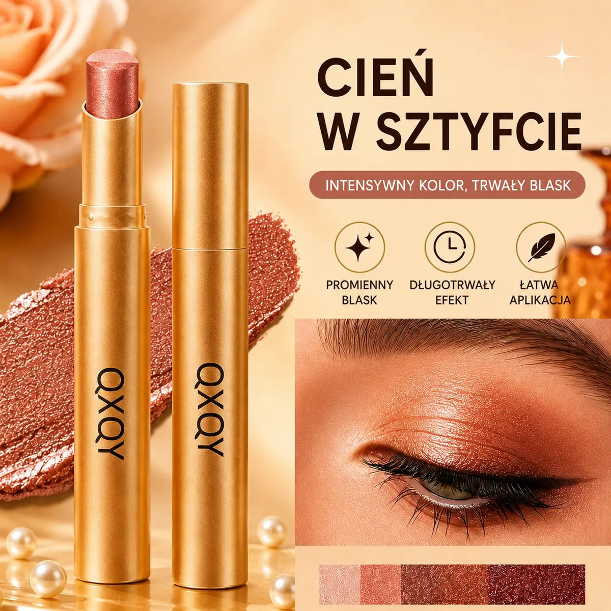 【Kup 1, a drugi dostaniesz gratis】 3 w 1 sztyft do cieni do powiek – natychmiastowy blask, efekt liftingu i długotrwały efekt