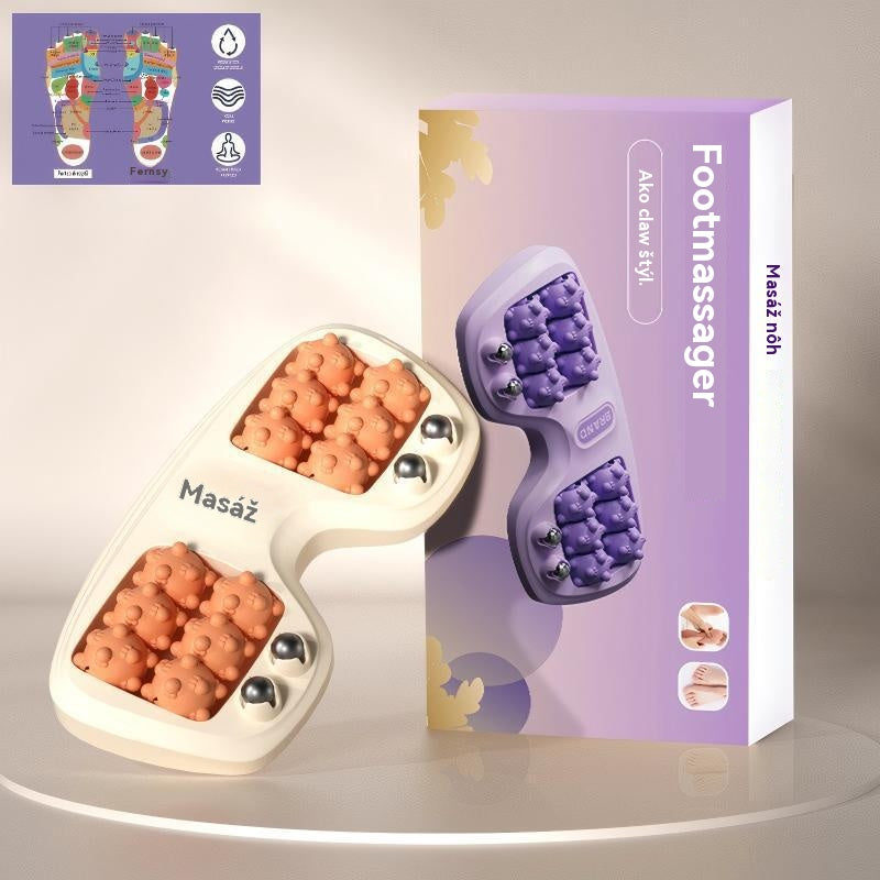 💜🦶 Przenośny podwójny wałek do masażu stóp 💯