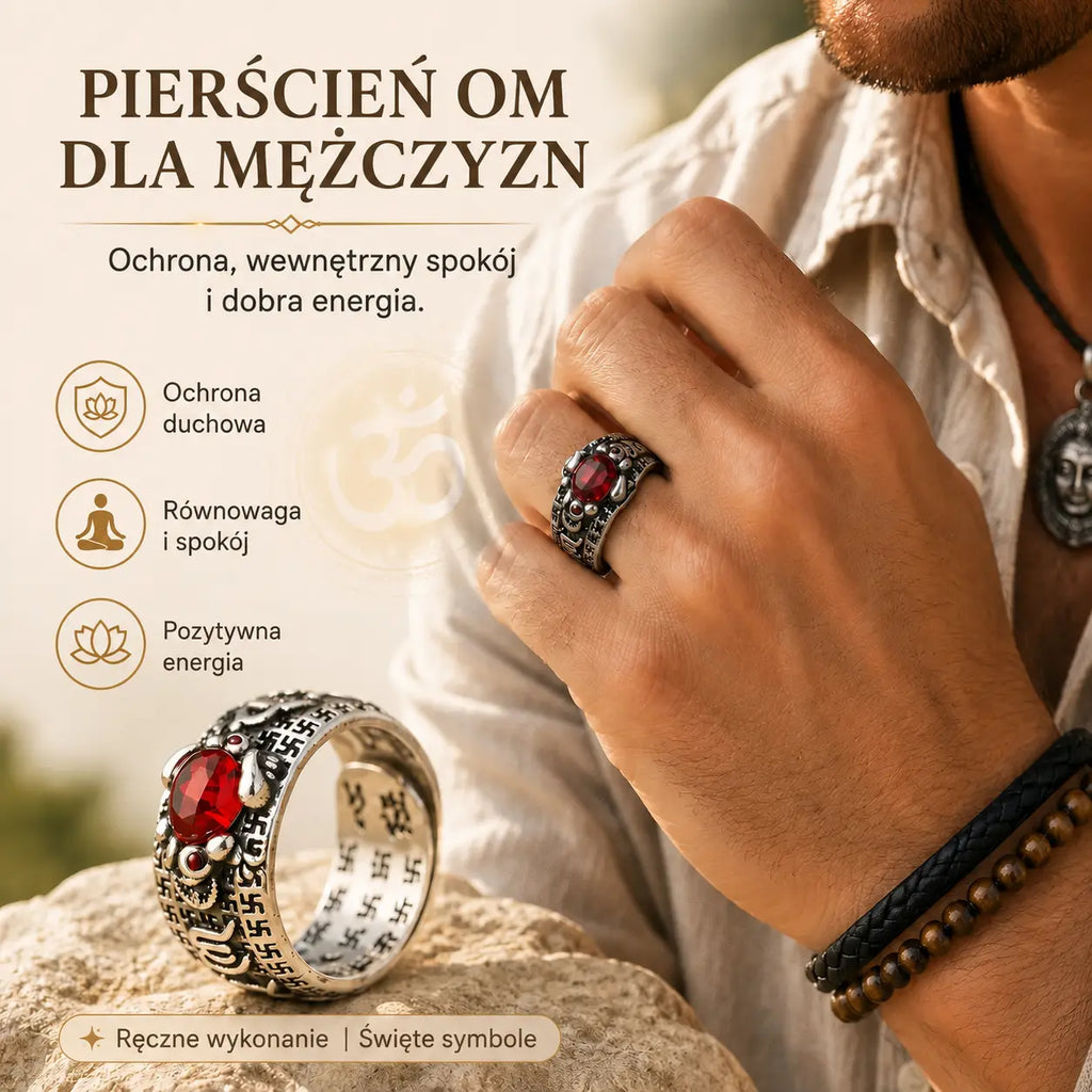 💖 Srebrny pierścionek 999 – unisex, styl retro, symbol szczęścia