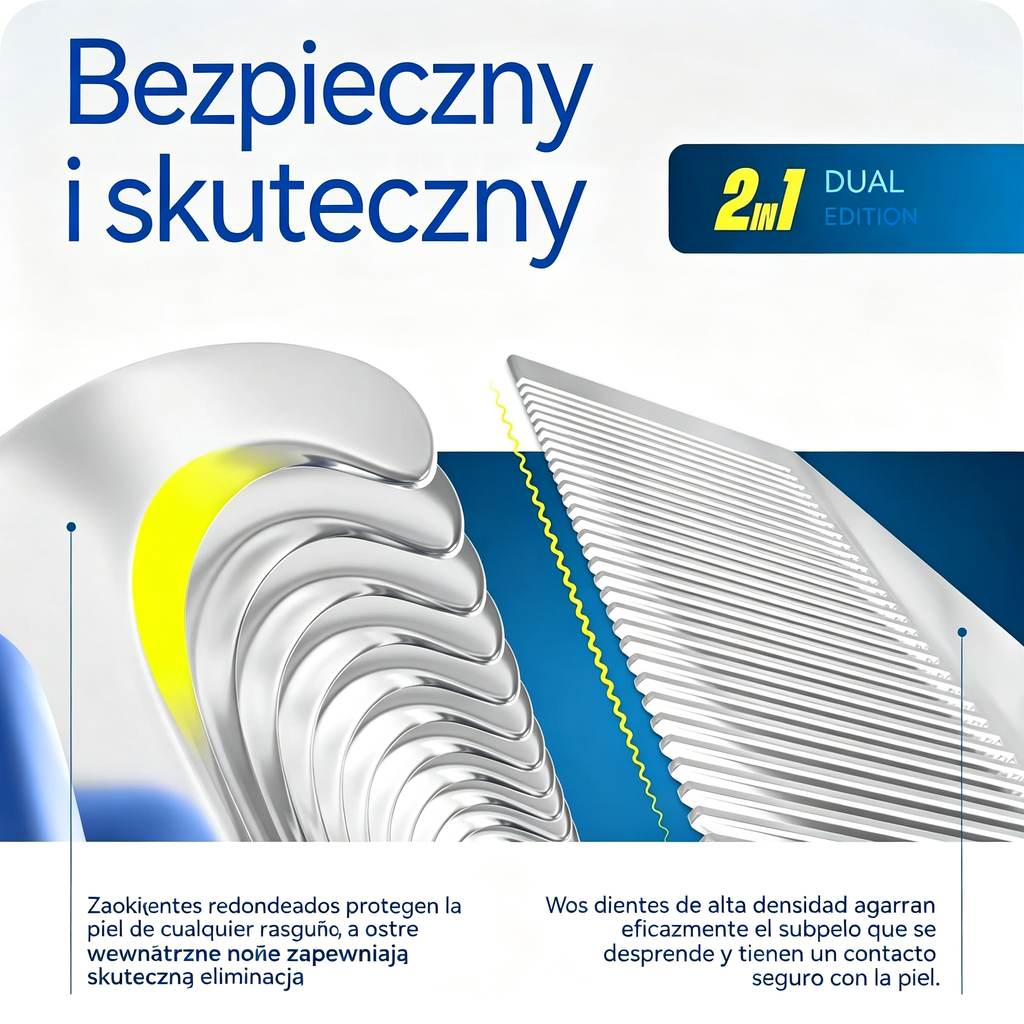 🐾🐱【Kup 1, a 1 dostaniesz gratis!】 Szczotka do usuwania sierści zwierząt domowych: ✨dwustronna, zaokrąglona główka szczotki szybko rozczesuje i usuwa luźną sierść, nie uszkadzając przy tym skóry Twojego pupila💖