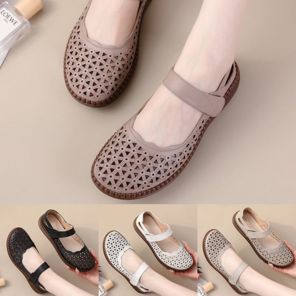 🔥【Zniżka ograniczona czasowo】【35-40】💕Płytkie, płaskie buty damskie w stylu francuskim z dziurkami na czubku