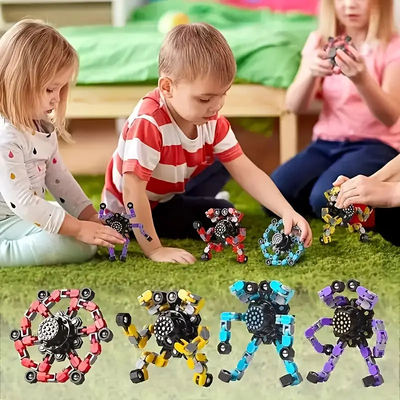 🔥✨Nowy transformujący spinner fidget robot — obrotowa zabawka antystresowa