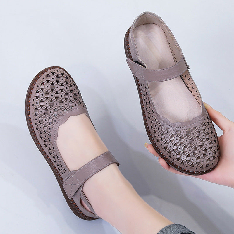 🔥【Zniżka ograniczona czasowo】【35-40】💕Płytkie, płaskie buty damskie w stylu francuskim z dziurkami na czubku