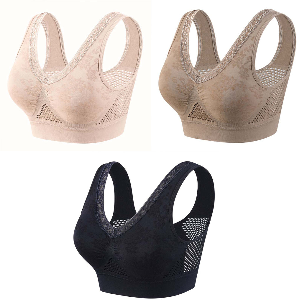 🔥Hit Sprzedaży 【Rabat 50%】👙【40-120 kg】【Zestaw 3 sztuk】✨ Biustonosz koronkowy bez fiszbin z wysokim wsparciem dla kobiet